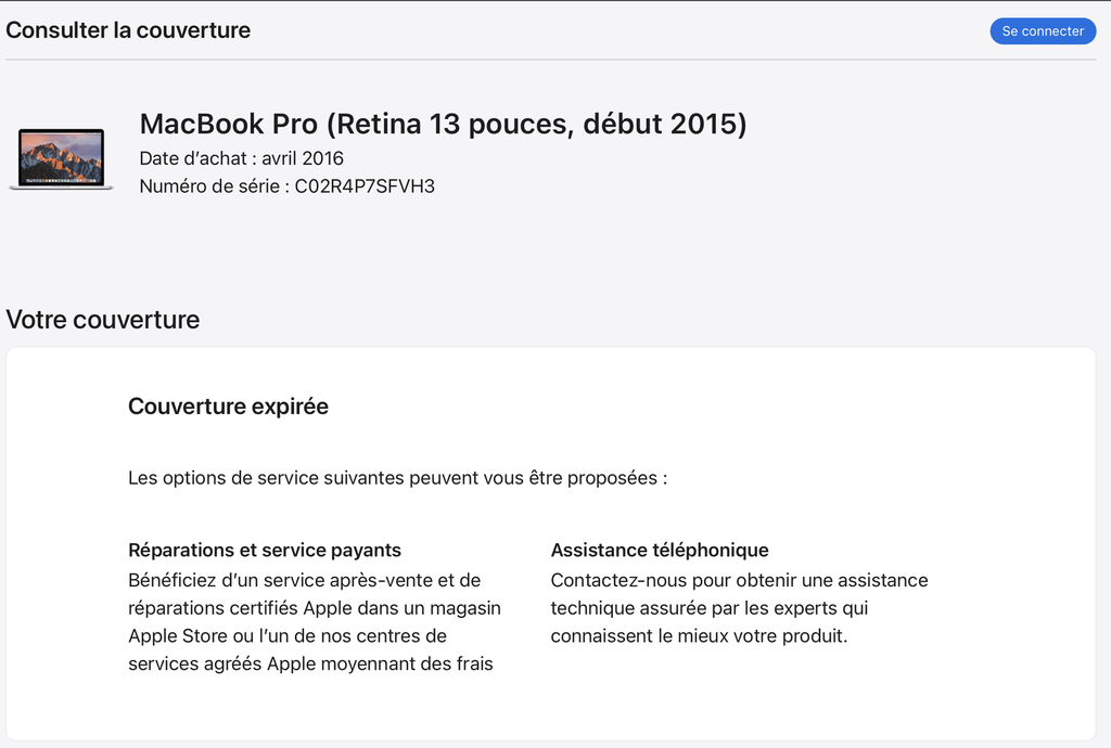 MacBook Pro - A1502 - 2015 - 13.3/2.7GHZ/8GB/128GB